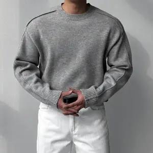 [피팅남]남자 사시 세미오버핏 워셔블 무지 라운드 니트
