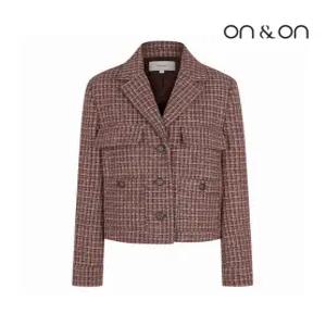 [온앤온][온앤온] 플랩 체크 크롭 자켓(JW2WJA64)