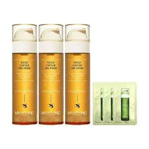 [홈쇼핑 동일] 맥스클리닉 오일 폼 클렌징 골드 캐비어 대용량 110g 3개+샘플 3개