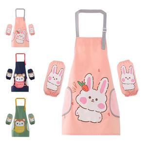 키즈트리 아동 유아 키즈 여아 남아 어린이 미술 놀이 앞치마 팔토시 세트 WQ-001