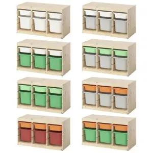 TROFAST 트로파스트 수납장+바구니6개 프레임 우드 93x44x53cm 서랍장 정리함 보관함