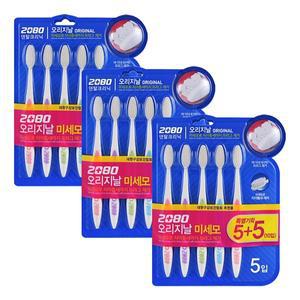 2080 오리지날 미세모 칫솔 5+5개입 X 3개(총30개)