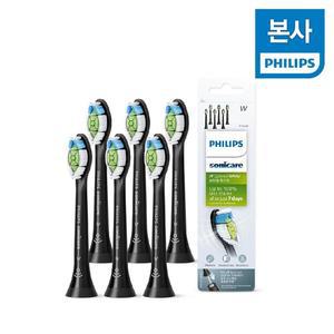 [필립스] 소닉케어 옵티멀 화이트 칫솔모 6개입 블랙 HX6066/96