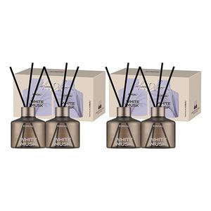 쿤달 시그니처 퍼퓸 디퓨저 더블 세트 화이트머스크 (본품, 200ml, 4개 + 섬유스틱, 20P)