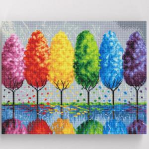대형보석십자수 40x50 오색나무풍경 보석십자수 캔버스형