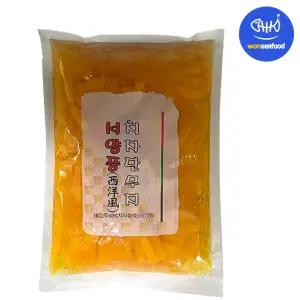 원효 냉장 서양풍 치자단무지 1kg 막대 사각 꼬마김밥 깍두기 - 물팩 아이스박스 무료