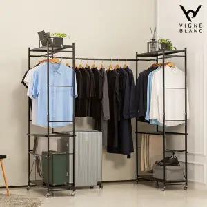 [빈블랑] 올뉴 폴딩드레스룸 확장형 1+1세트(블랙)