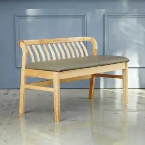 제시 2인용 원목 팔걸이 식탁 다용도 등받이 벤치 의자 2color