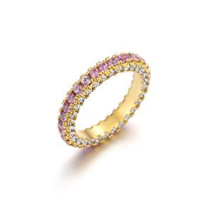 스튜디오레브  로즈 핑크톤 라운드 파베 반지