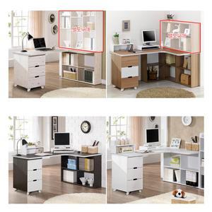 국산 회사 사무실 ㄱ자 책상+하단책장+3단서랍장 세트 깔끔 프린터선반 부동산 빌딩 관공서