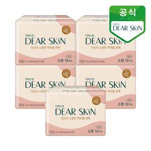 깨끗한나라 생리대 디어스킨 에어엠보 소형 18P 5개
