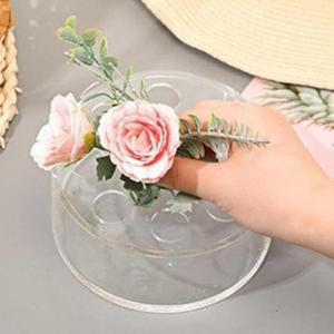 테이블화병 꽃줄기 꽃꽂이홀더 원형 아크릴 낮은화병