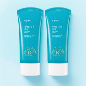 식물나라 가벼운 수분 선 젤 선크림 더블 기획 60mL 2개