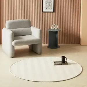 스칸디앤홈 먼지없는 헤링본 사이잘룩 러그 거실 카페트 크림아이보리 원형 100