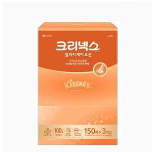 크리넥스 내추럴 알로에 로션티슈 각티슈 150매 3개입