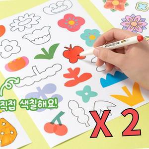 에코백 텀블러 꾸미기 꽃 스티커 만들기 방수 투명스티커 2장 토탈공예재료