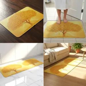 더 두꺼운 논슬립패드 재물을 부르는 황금나무 금전수 규조토 발매트 욕실 주방 현관 발매트