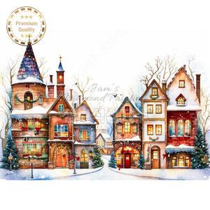 구슬보석십자수 크리스마스 풍경 마을 잼보석 비즈 대형