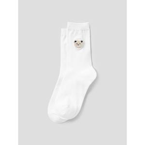 [에잇세컨즈] 곰돌이 와펜 양말 - 화이트 (1956KTWYH1)