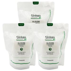 (3개) 참존 징코 내츄럴 올인원 클렌징 티슈 110매 리필