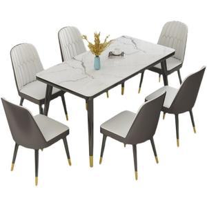 4인 식탁 가족 식사 두꺼운 소형 업그레이 슬레이트 화이트 46 미니멀 세트 가정용 아파트