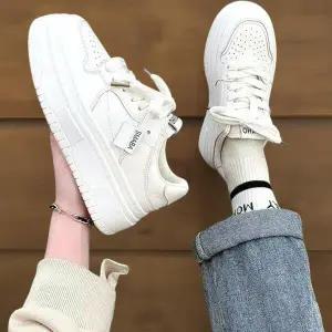 |CCS7C72|여성용 캐주얼 통굽 화이트 운동화 키높이 스니커즈