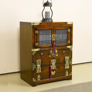 창살반닫이협탁 이조공예 고가구 원목가구 전통가구 수납장