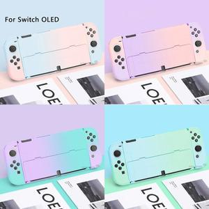 닌텐도 스위치 OLED 콘솔 NS JoyCons 컨트롤러 보호기 도킹 가능 하우징 용 다채로운 하드 케이스 보호 커버