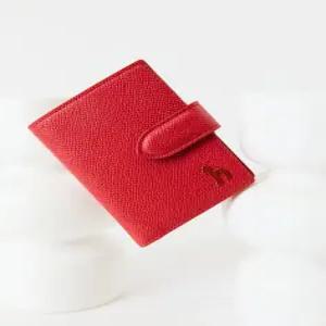 헤지스 액세서리 여성 24FW [스테디셀러] 레드 단색 소가죽 중지갑 WIHO4F003R2