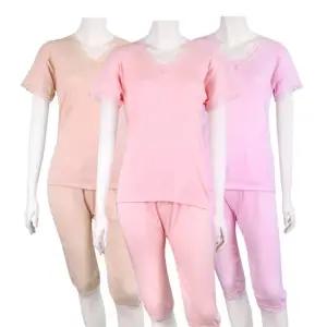 국내생산 여성 자가드 반팔 상하의세트 내복 내의 할머니 실내복