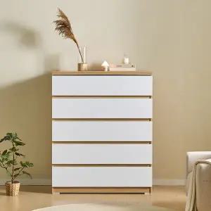 우아미가구 올스페이스 대용량 5단 서랍장 가로1000 폭 500