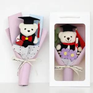 졸업식 곰돌이 꽃다발 학사모 인형 선물세트