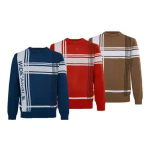 [와이드앵글](김해점)[WMU25K73GH]남성 CO 빅패턴 포인트 라운드 스웨터