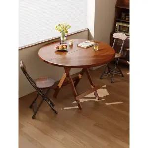 원목 테이블 원형 접이식 거실 다이닝 식탁 카페용 라운드