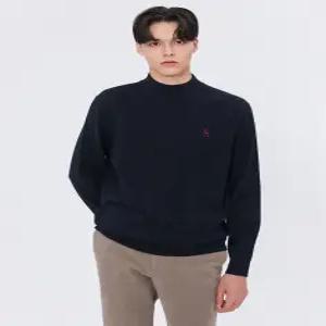 헤지스 남성 24FW [스테디셀러] 네이비 짜임 울 니트 WHSW4D435N2