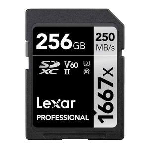[미국배송] 전문 사진작가 비디오그래퍼 애호가를 위한 LEXAR 256GB 프로페셔널 1667X SD 카드 UHS-II C10 U3 V60 풀 HD 4K 최대 250MB/S 읽기 SDXC 메모리 카드(LSD256CBNA1667)