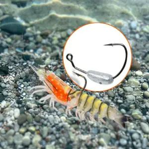 [999피싱]리얼 새우 웜 3개입 지그헤드 인조 새우 미끼 외수질 쉬림프 루어