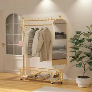 전신거울 행거 옷걸이 이동식 스탠드 가정용 화장 거치대