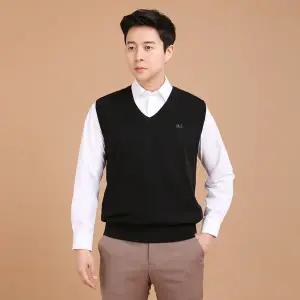 [파파브로] 남자 가을 엠블럼 베이직 니트 조끼 DO-VEW-V