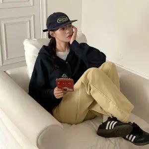 [공구우먼] [제작]카이니 루즈핏 반오픈 후드 티셔츠 83602 빅사이즈 여성의류