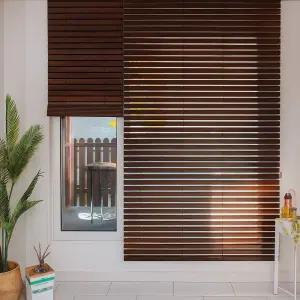 LUCKHEE 우드블라인드 오동-08-진브라운 나무 원목 커튼 암막 거실창 창문 브라인드