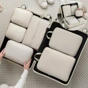 수납가방 압축 파우치 방수 여행용 5COLOR 이너백 팩 6종세트 캐리어 정리가방 여행 방수 캐리어가방