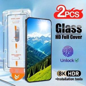 삼성 갤럭시 S25 S24 S23 울트라 S22 S21 플러스 FE용 초강력 투명 스크린 보호필름 2매, 먼지 방지, 간편