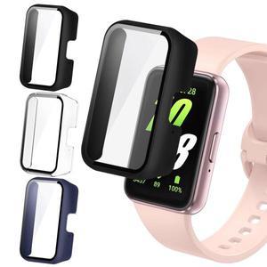 삼성 갤럭시 핏 3 용 HD 강화 유리 케이스, 풀 커버리지 범퍼 스크린 보호대 커버