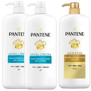 대용량 팬틴 실키 스무드케어 샴푸 1200ml x2개 + 극손상 컨디셔너 린스1200ml x1개