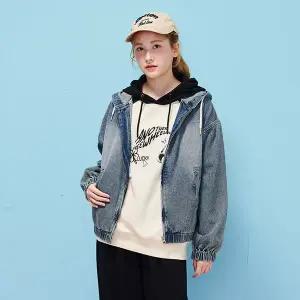 [에꼴리에] 여자 가을신상 빈티지블루 후드데님점퍼(25C5151)
