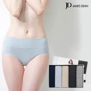 제임스딘 여성 모달 와이드밴드 미디 팬티 5매 JHWPA095