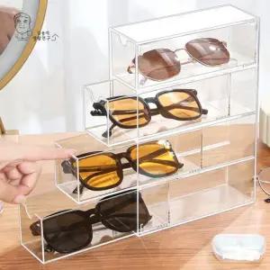 4단 투명 정리함 안경 케이스 보관함 진열장 아크릴 정리함