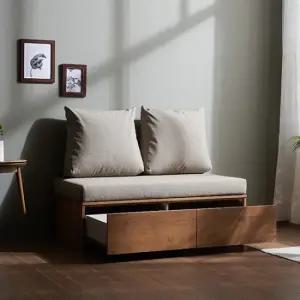 가구데코 피오 1200 서랍수납 패브릭 벤치소파+쿠션2개 NA0221