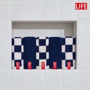 라이프 코마사 호텔수건 10장(솔리드5장+체스5장)